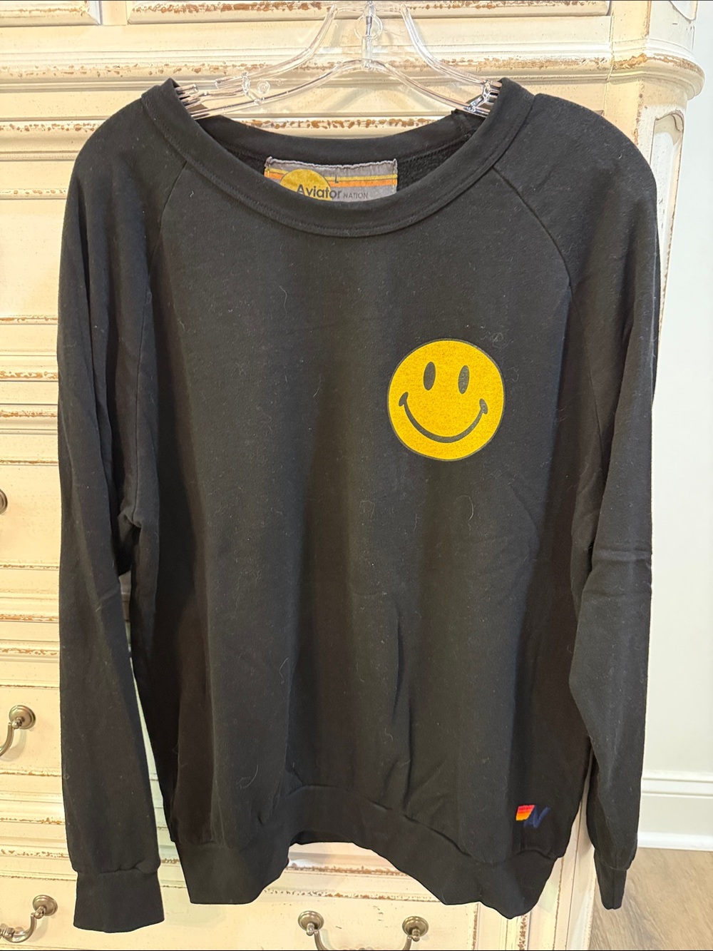 Aviator Nation Smiley Face Sweatshirt size Large